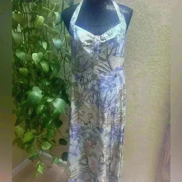 Cupshe Miramar Floral Halter Neck Midi Dress NWT Size M 💜 - Picture 3 of 8